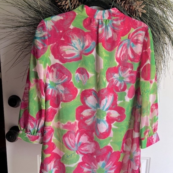 Lilly Pulitzer pink floral tunic top size 4 - Picture 3 of 11